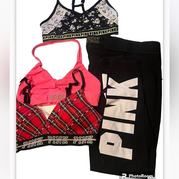 Pink Victory Secret LOT Leggings Bra Sports Bra Sz S/M assorted - Picture 2 of 11